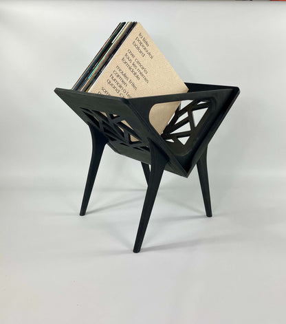 Small Thor Vinyl Stand – handmade, black wooden record holder for LPs