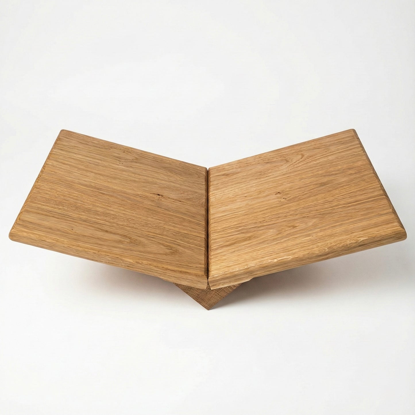 Wooden stool with a unique design on a white background