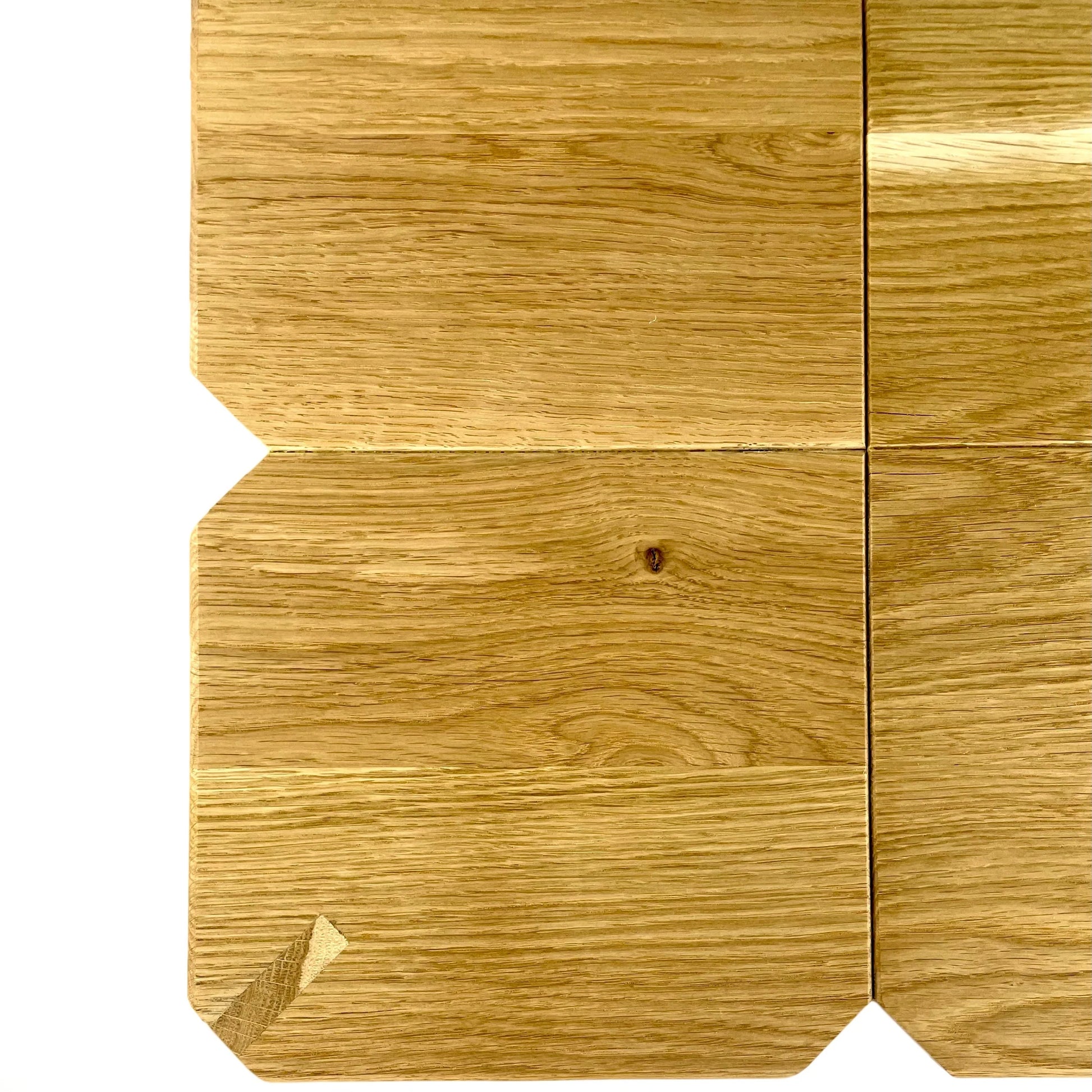 Close-up of wooden panels with a visible grain pattern on a white background