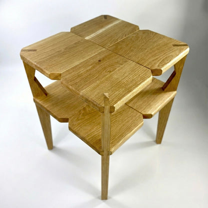 Wooden night table with open sides