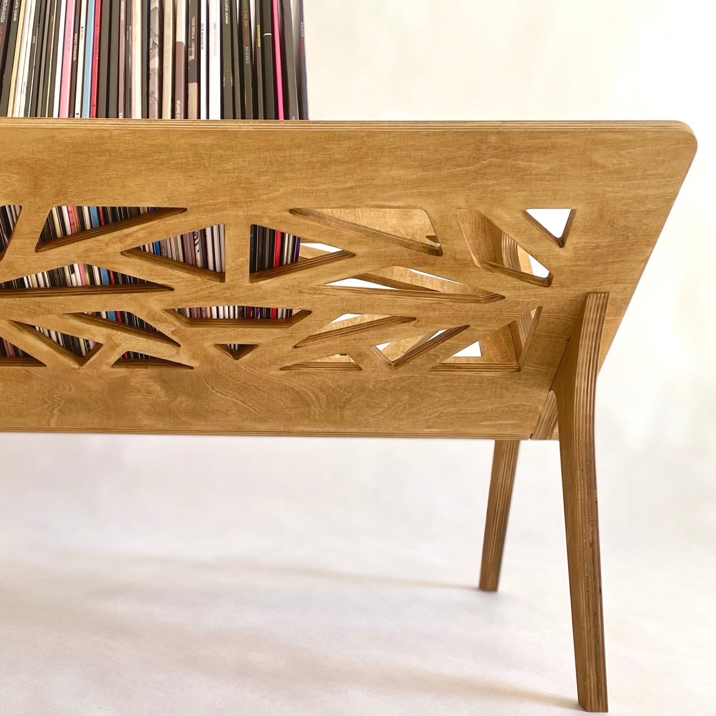 Large wooden vinyl stand